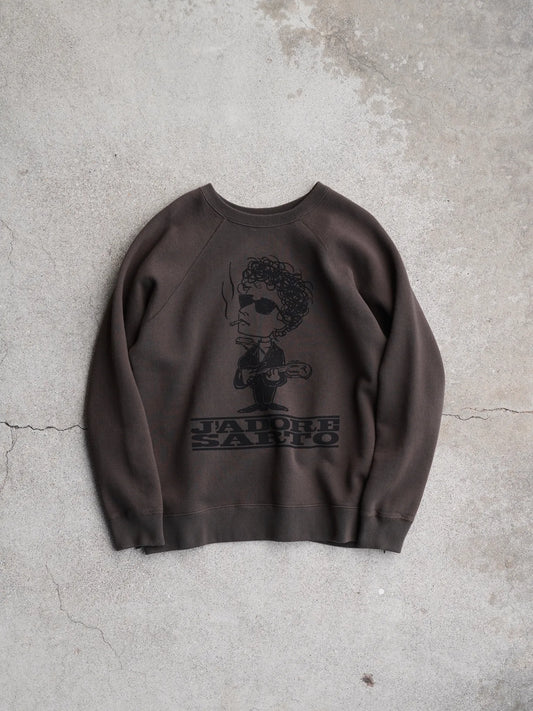 SARTO | COTTON LOOP WHEEL MUSICIAN  CREW NECK L/S DARK BROWN