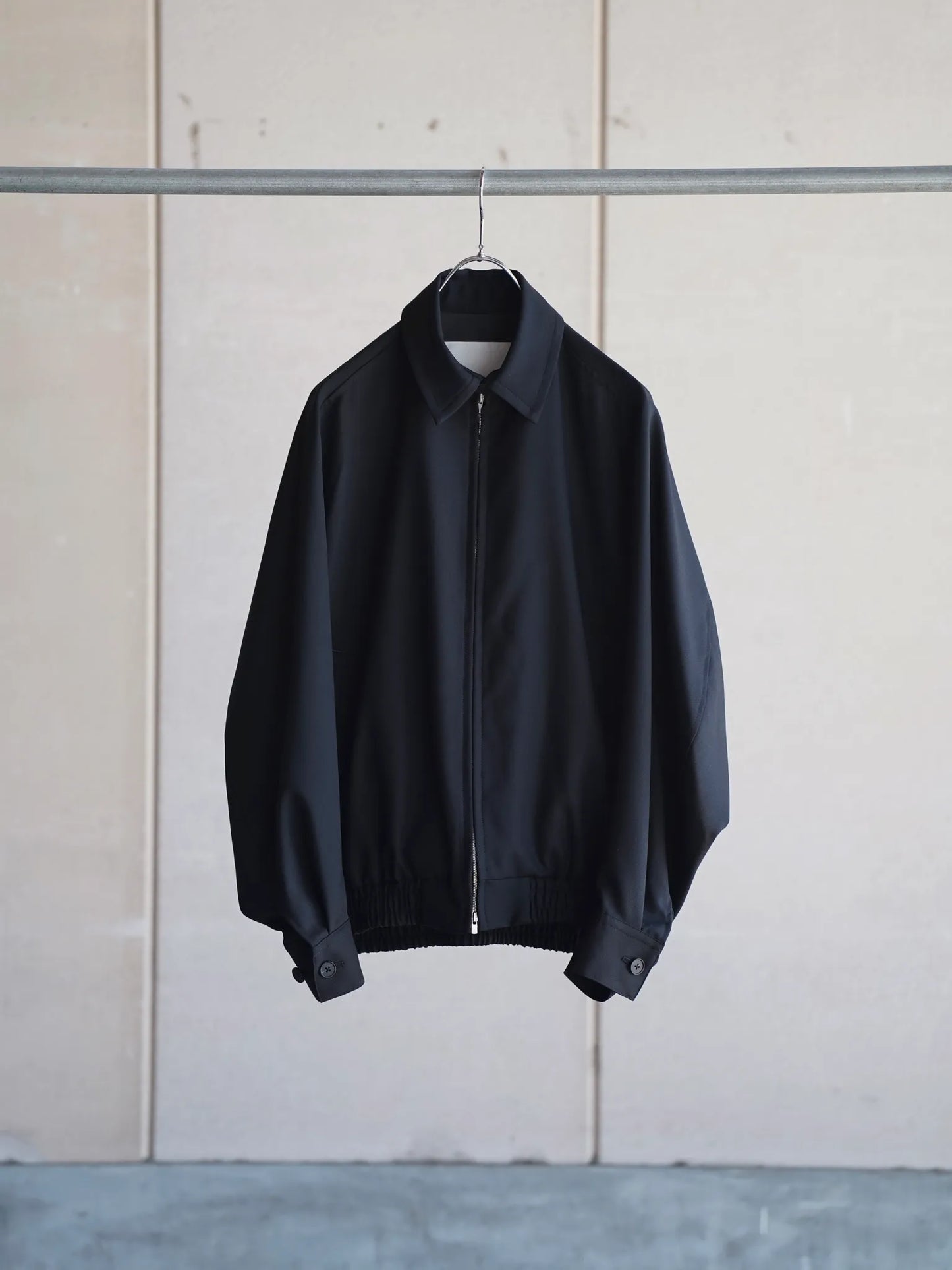 nonnotte | Draping Big Yoke Raglan Drizzler Jacket Deep Black