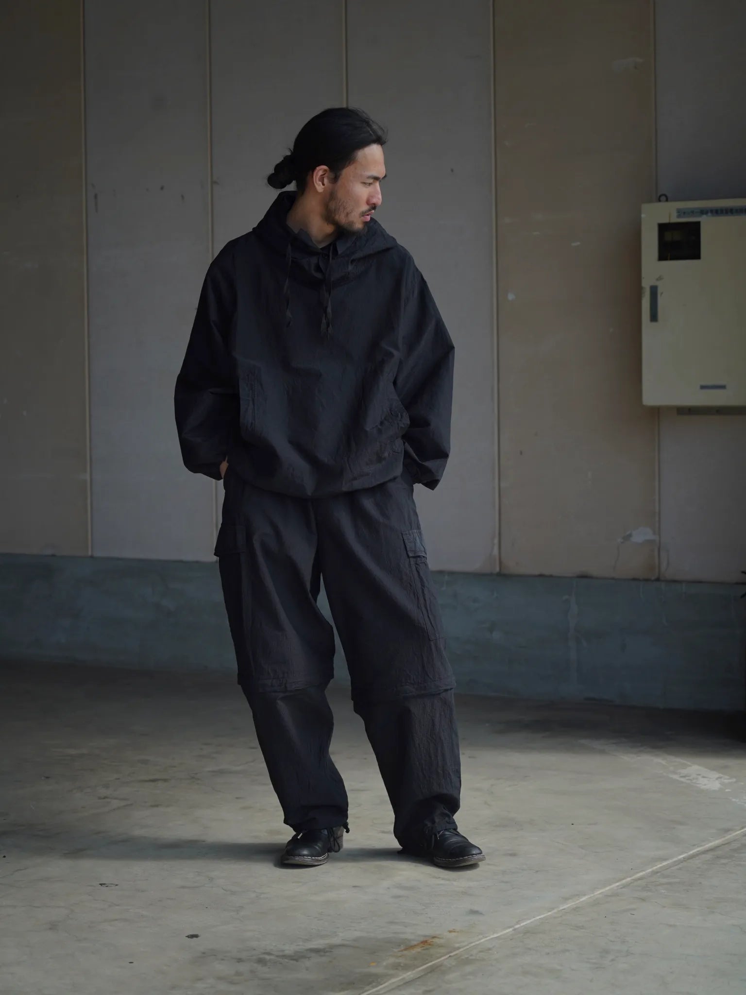 COMOLI Ripstop Smock Parka BLACK | CASANOVA&CO Online Store