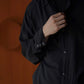 COMOLI | シルク製品染 ウエスタンシャツ BLACK