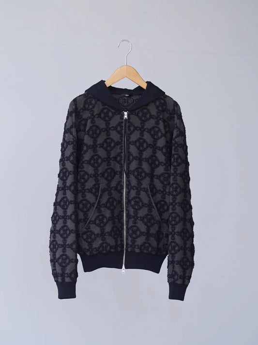 KAKAN | GRIDPILE KNIT PARKA Black