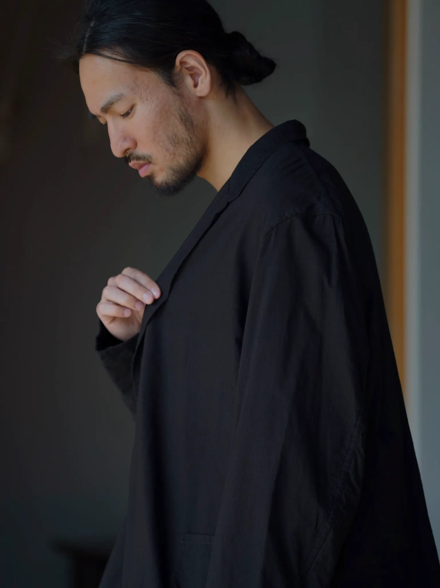 comoli-khadiコットン-ジャケット-black-2