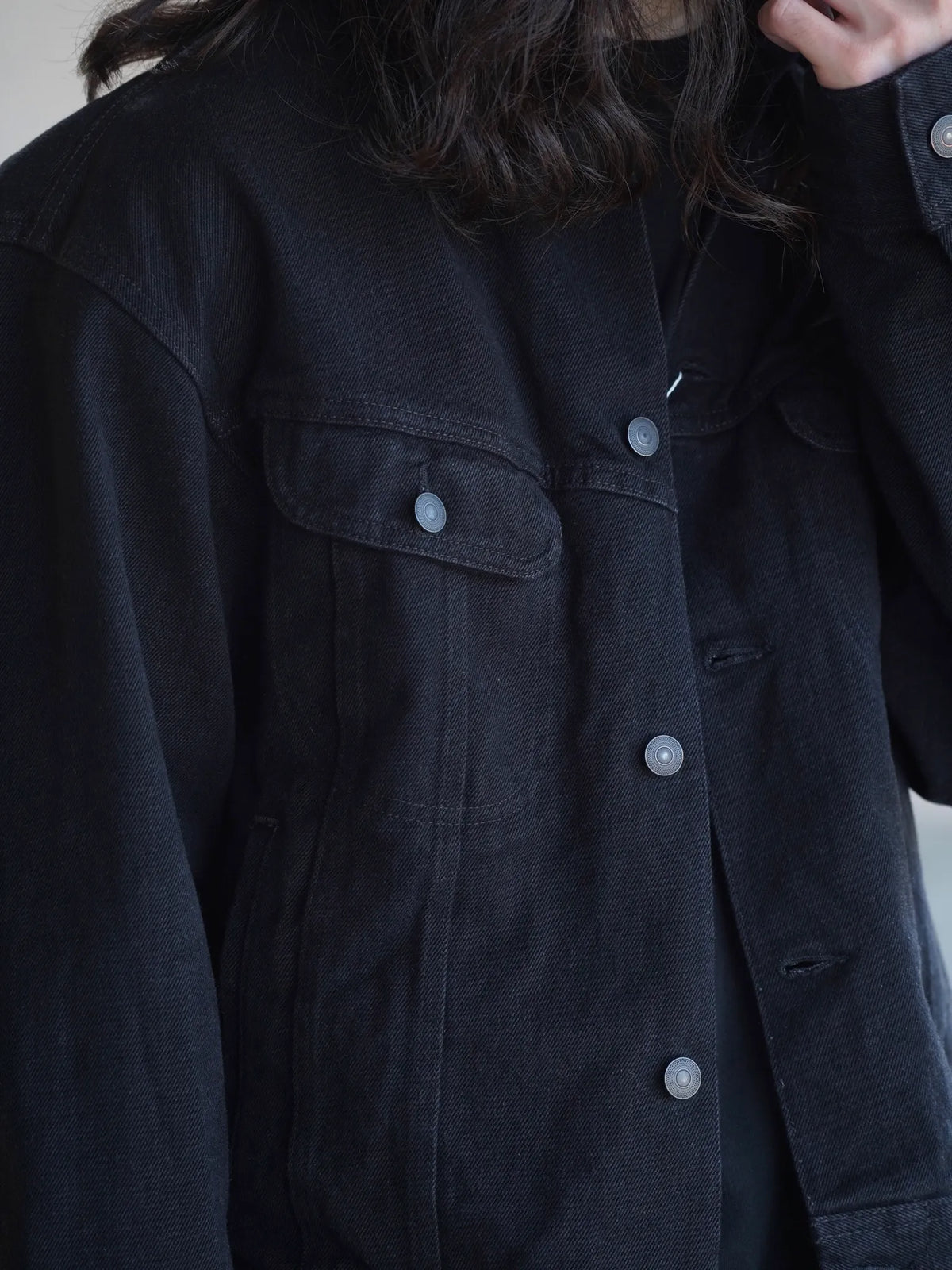 COMOLI | ブラックデニム ジャケット BLACK