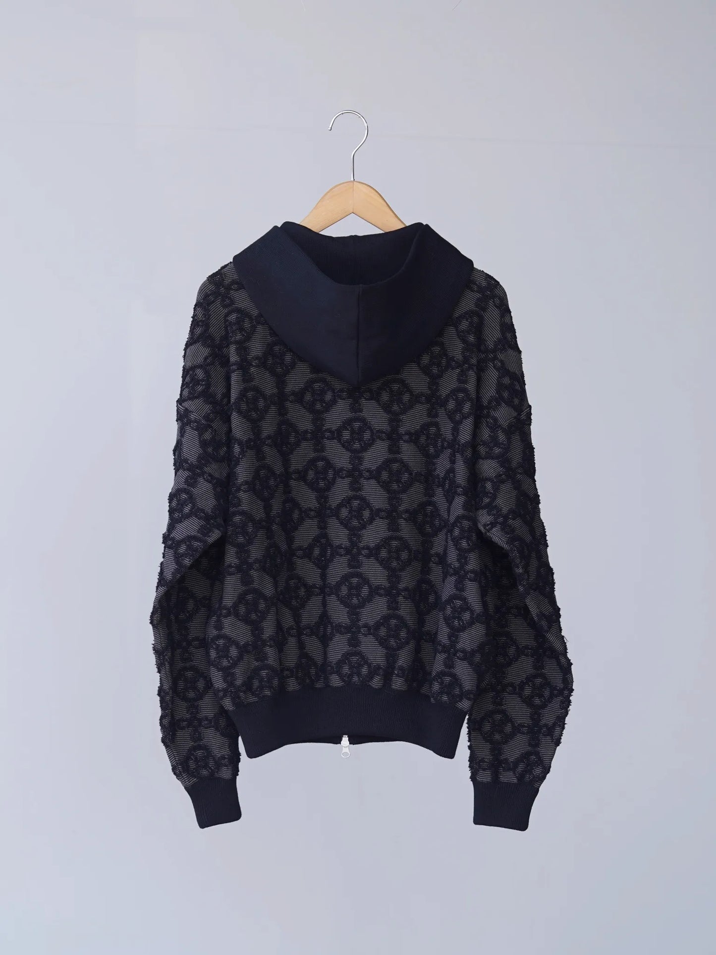 KAKAN | GRIDPILE KNIT PARKA Black