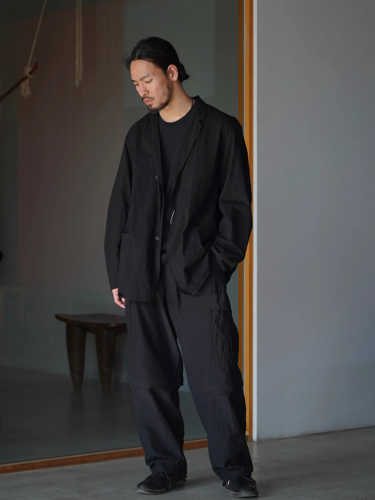 COMOLI KHADI Cotton Jacket BLACK | CASANOVA&CO Online Store COMOLI KHADI Cotton Jacket BLACK | CASANOVA&CO Online Store