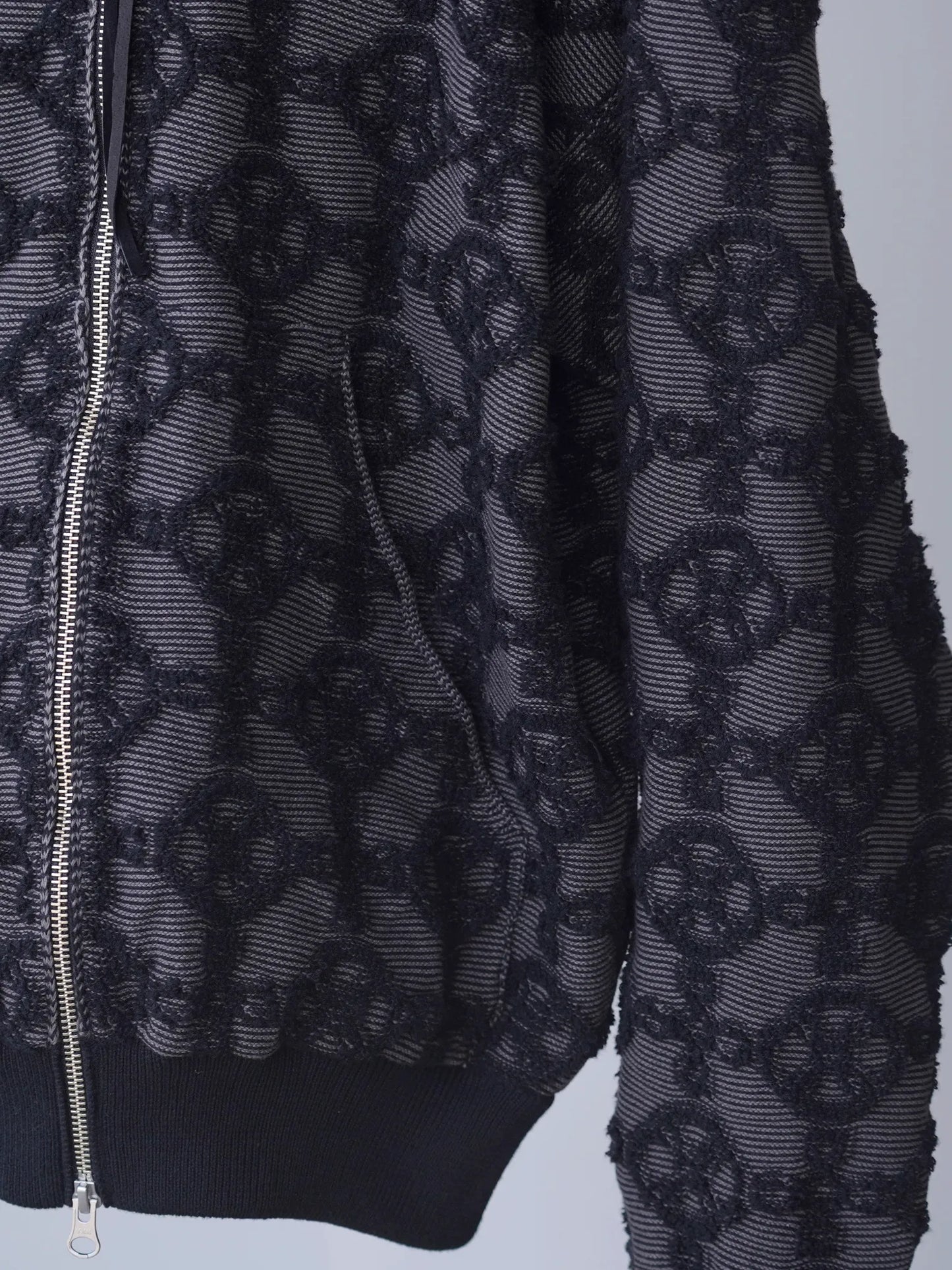 KAKAN | GRIDPILE KNIT PARKA Black