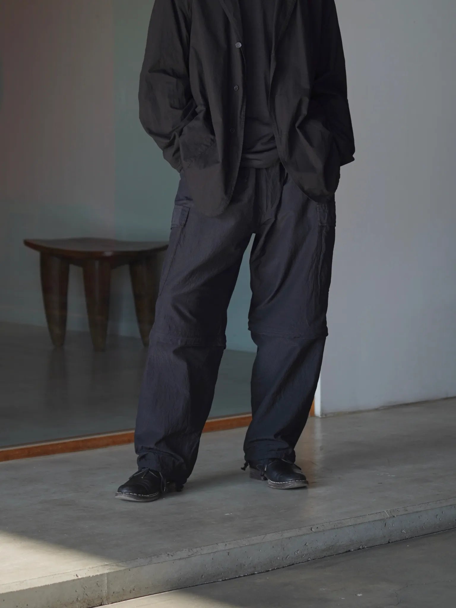 COMOLI リップストップ コンバーティブル6Pパンツ BLACK | CASANOVA&CO