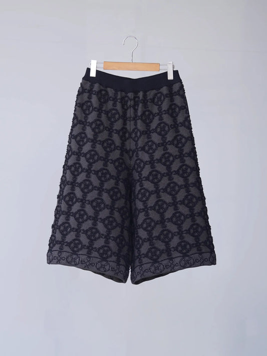 KAKAN | GRIDPILE KNIT PANTS Black