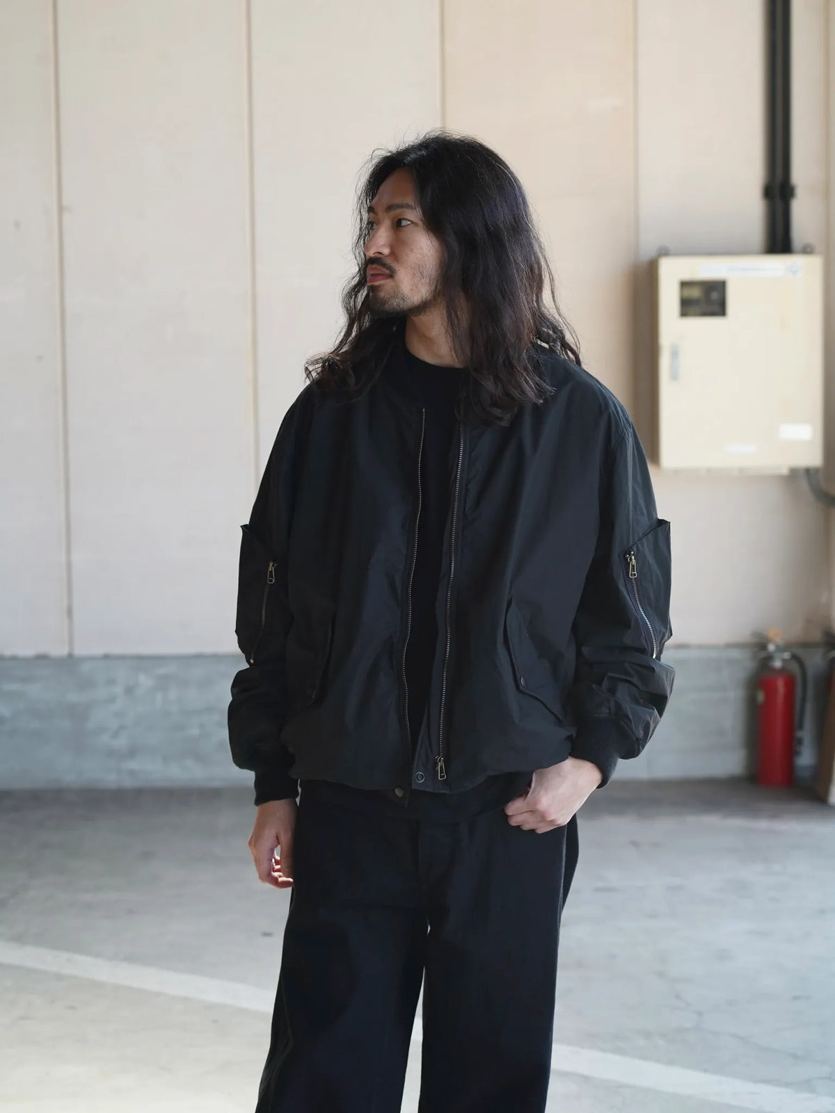 COMOLI | コットンナイロン ミリタリーブルゾン BLACK