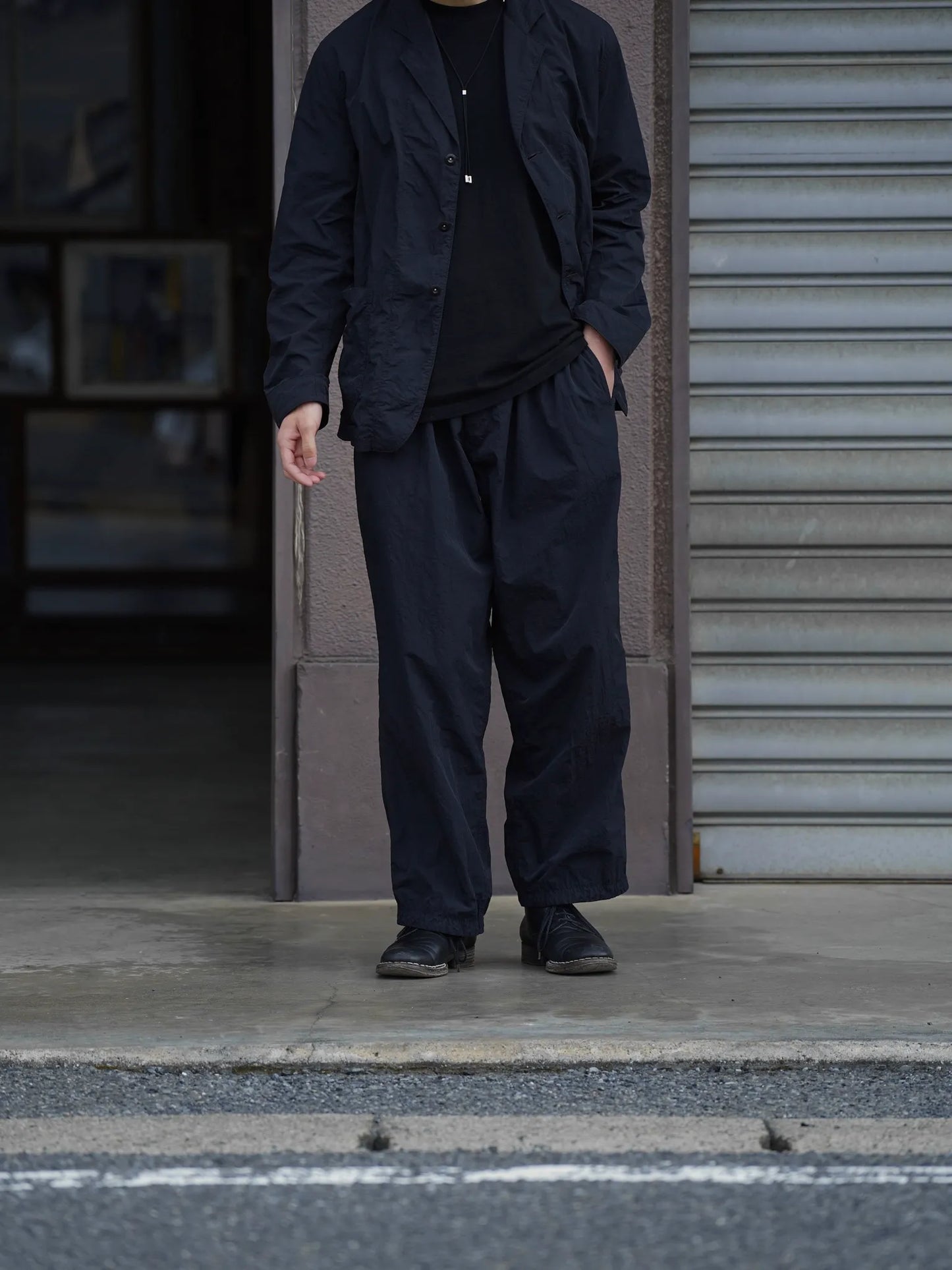 THE NULABEL | GARMENT DYED TROPICAL TROUSERS BLACK