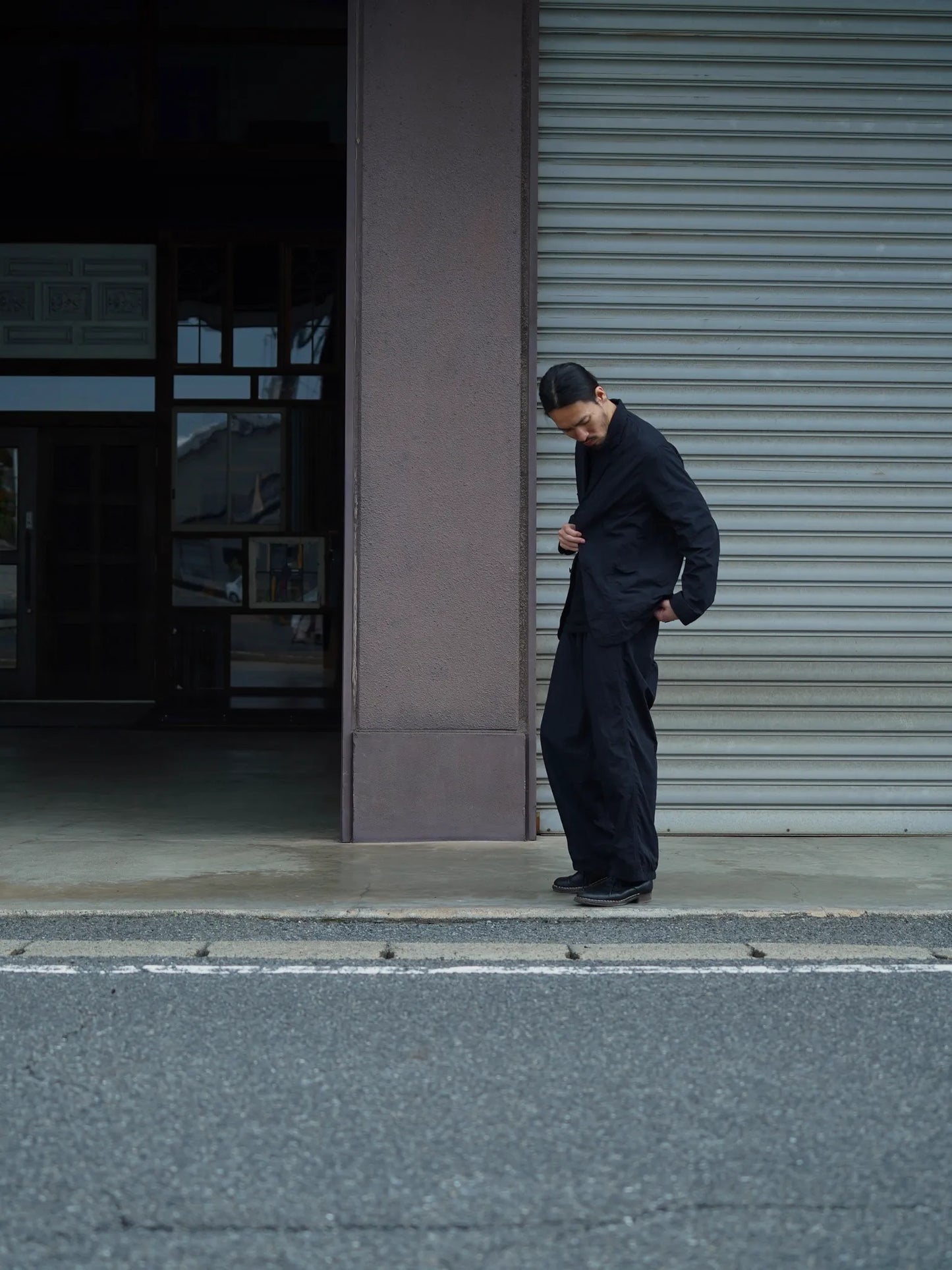 THE NULABEL | GARMENT DYED TROPICAL TROUSERS BLACK