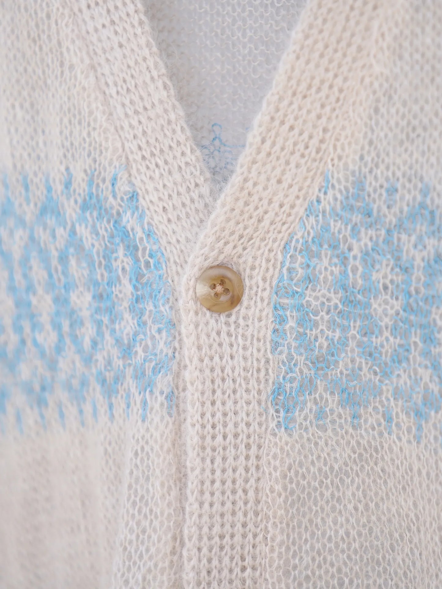 KAKAN | BABY MOHAIR CARDIGAN Blue Beige