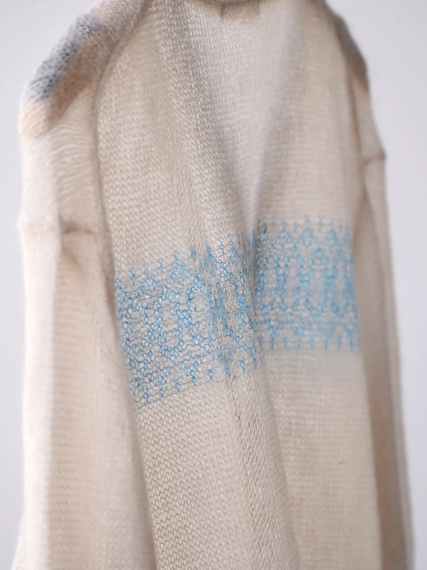 KAKAN | BABY MOHAIR CARDIGAN Blue Beige