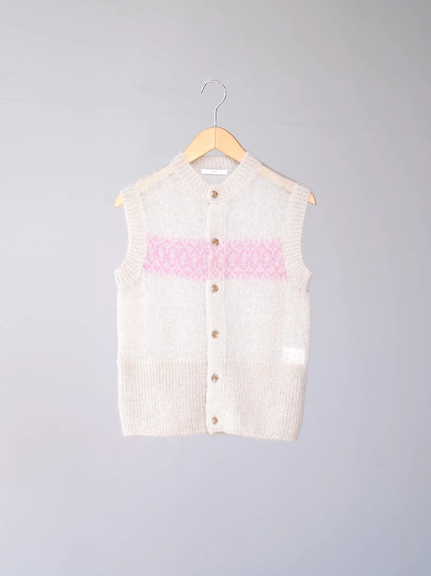 KAKAN | BABY MOHAIR VEST Pink Beige