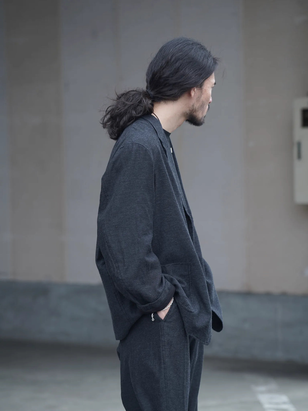 COMOLI | カシミヤシルク 3Bジャケット CHARCOAL