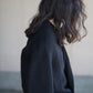 COMOLI | シャギー ノーカラージャケット BLACK
