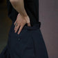 THE NULABEL | GARMENT DYED TROPICAL TROUSERS BLACK