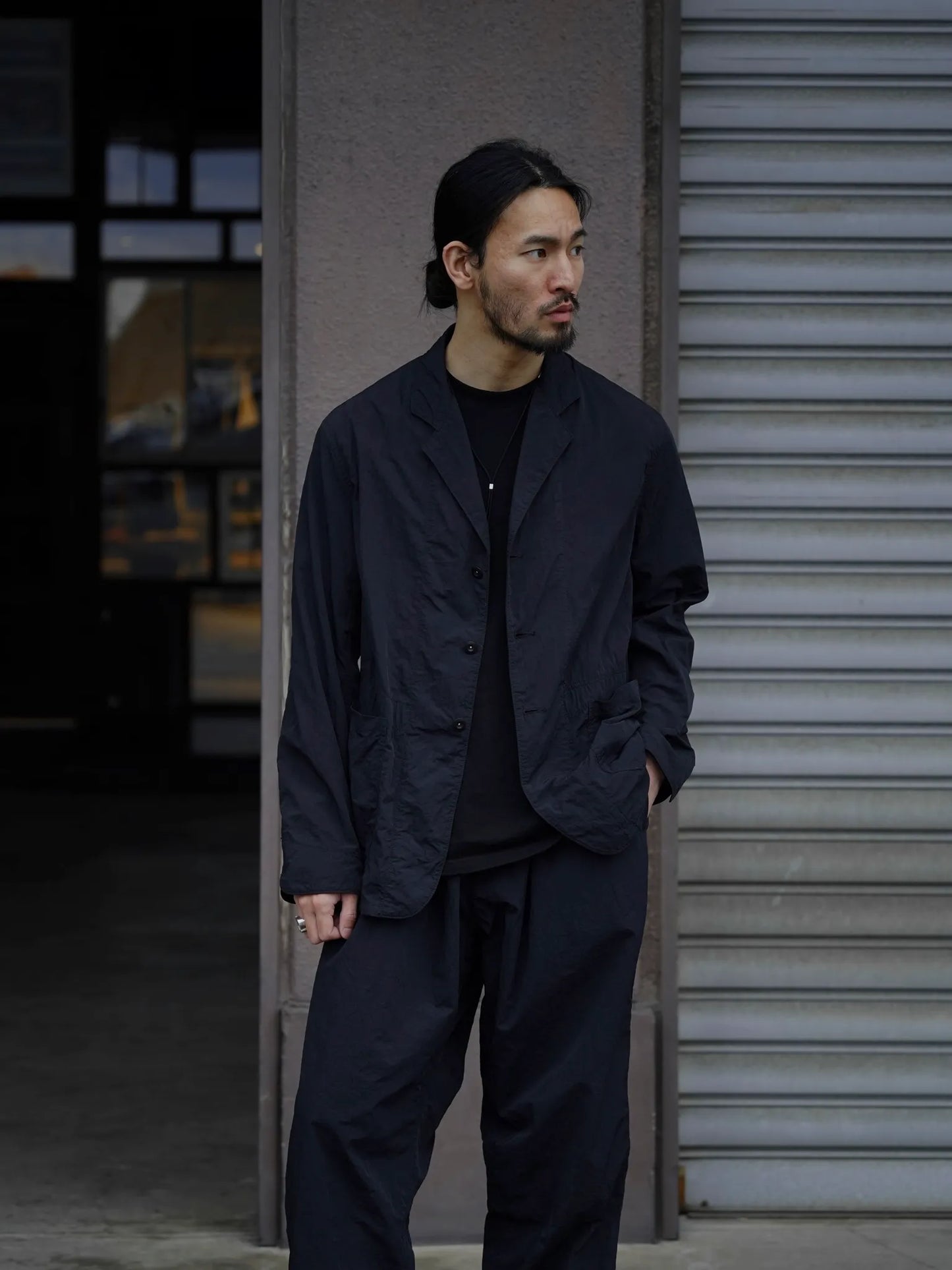 THE NULABEL | GARMENT DYED WORK JACKET BLACK