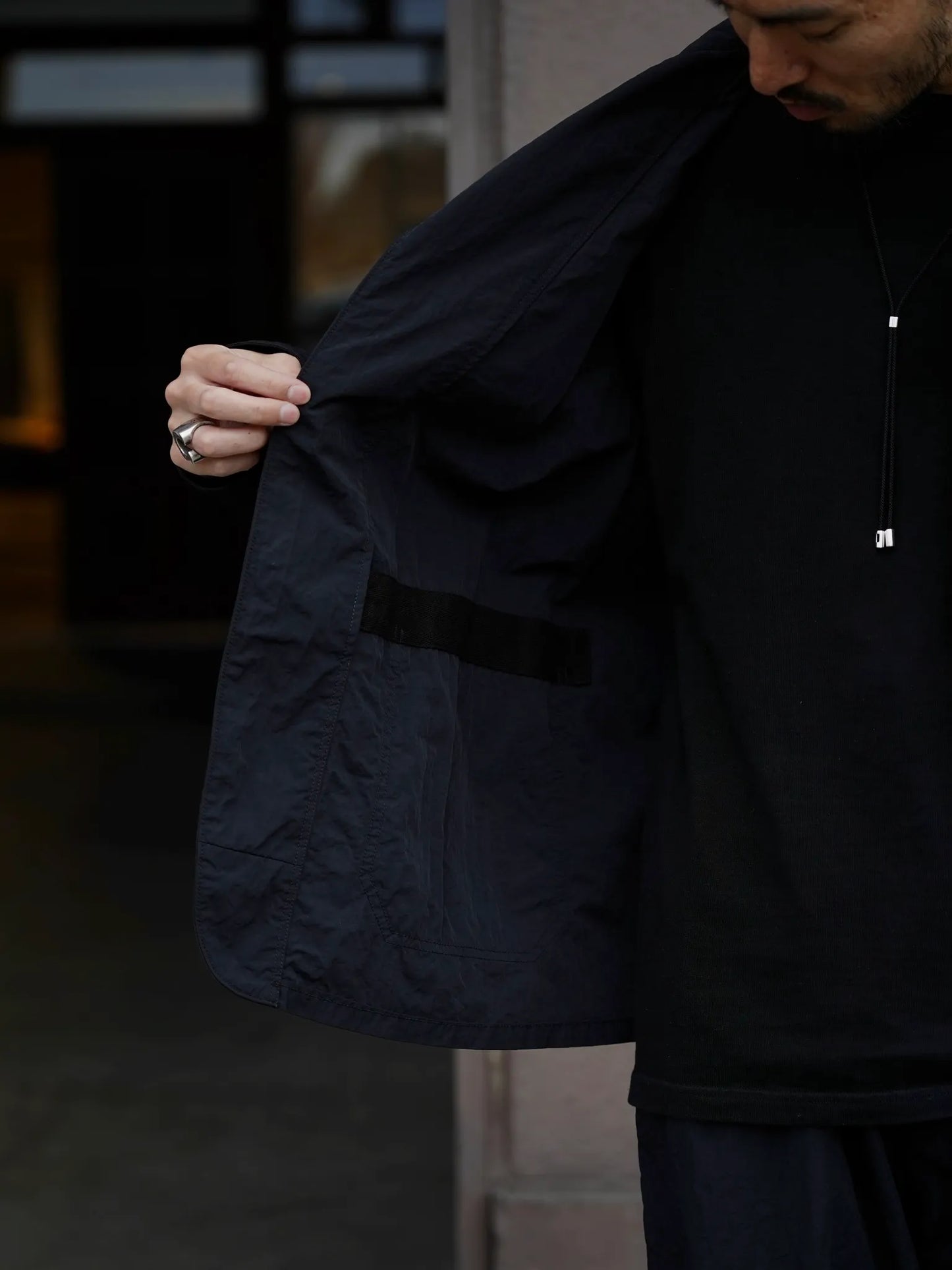 THE NULABEL | GARMENT DYED WORK JACKET BLACK