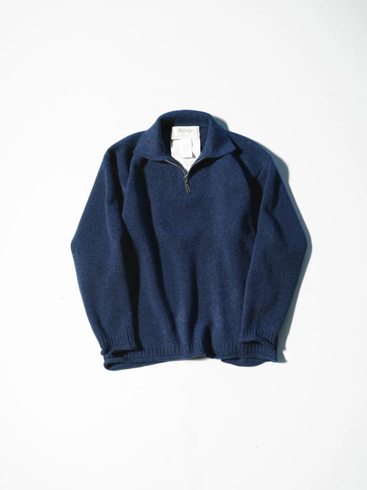 Olde H & Daughter | WOOL / CASHMERE HALF ZIP P/O MIDNITE