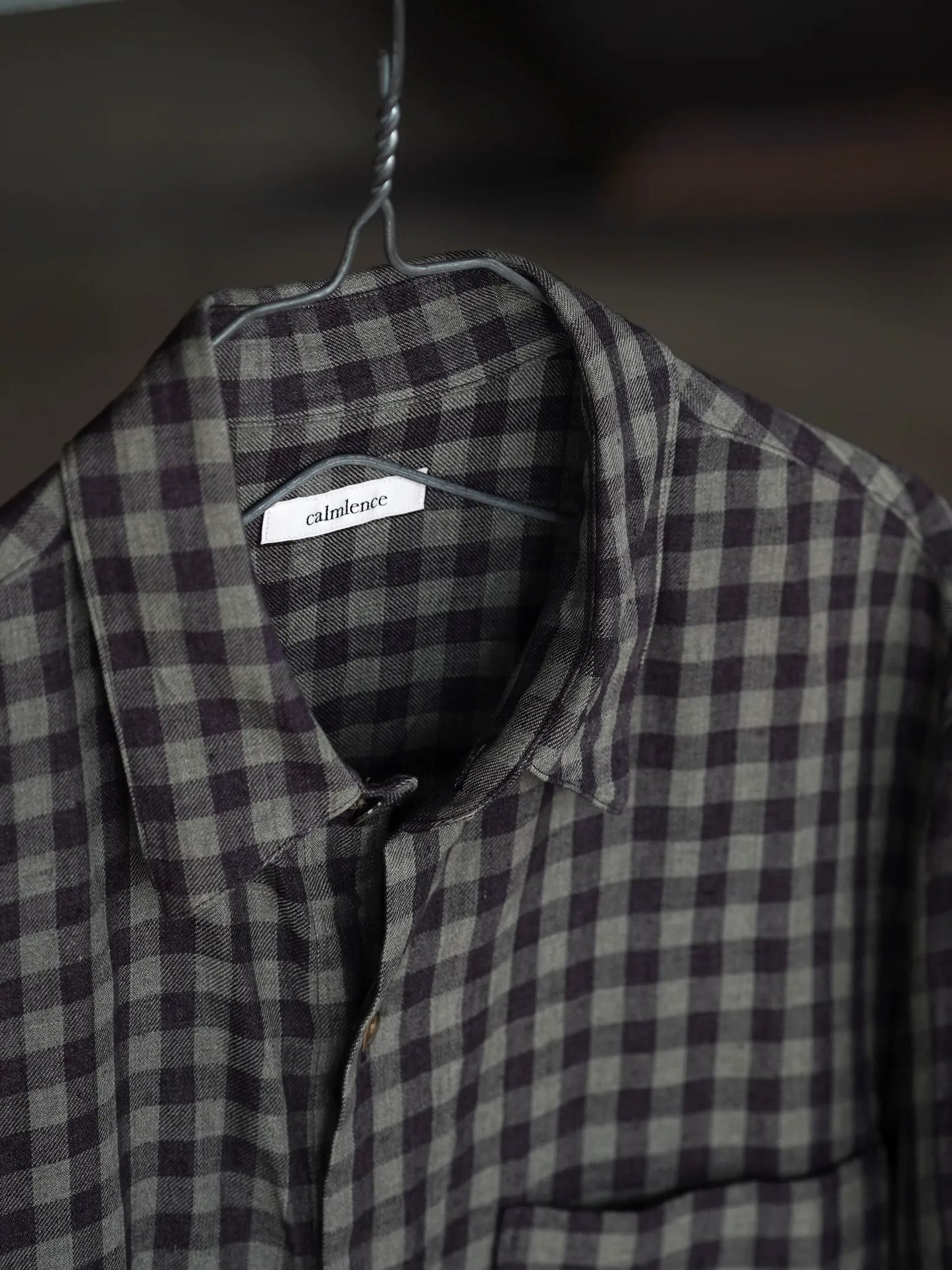 calmlence | REGULAR COLLAR SS SHIRTS GRY/BRN
