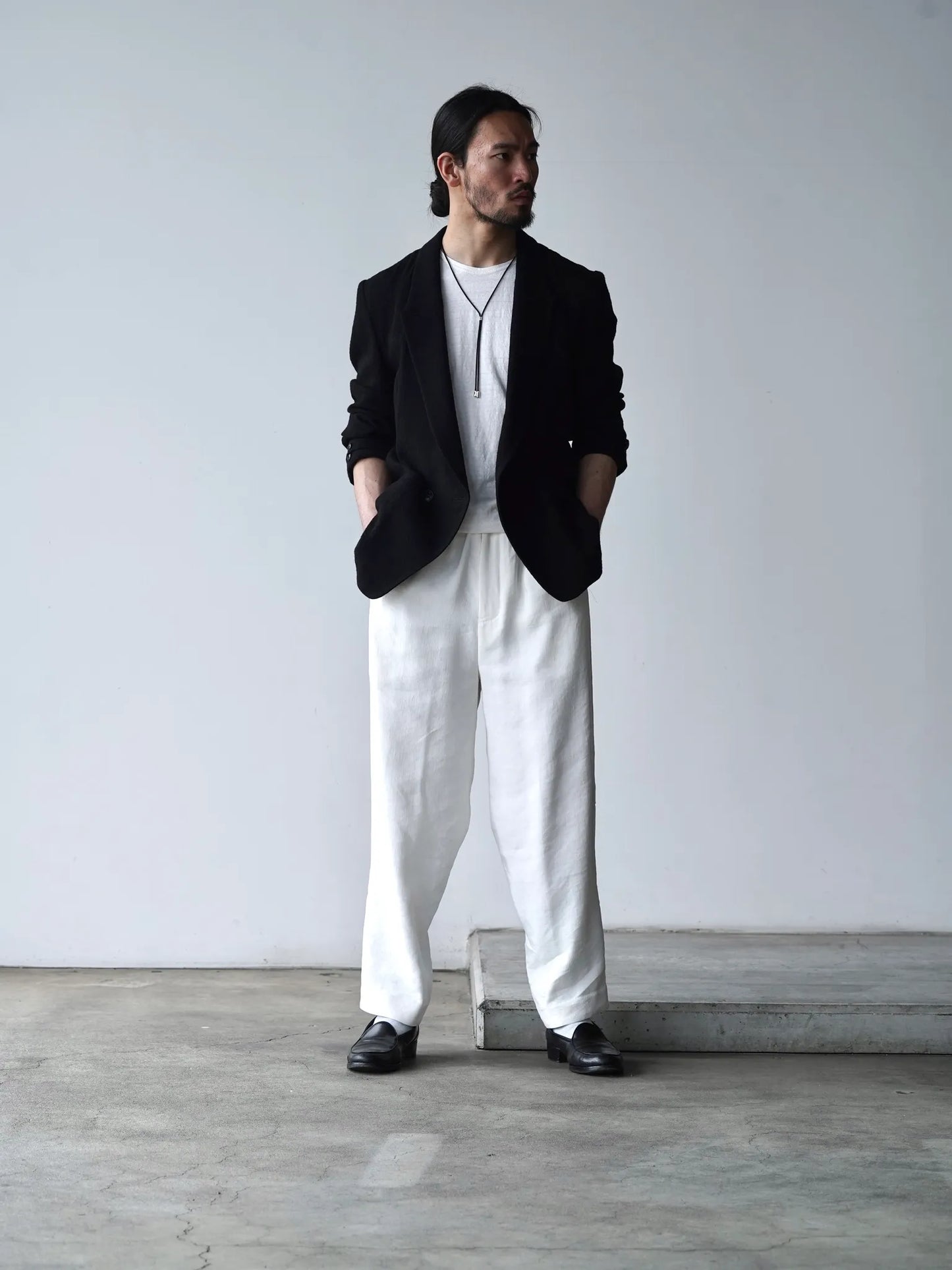 山内 | ビンテージシルクリネン・ワンカットイージーパンツ off white
