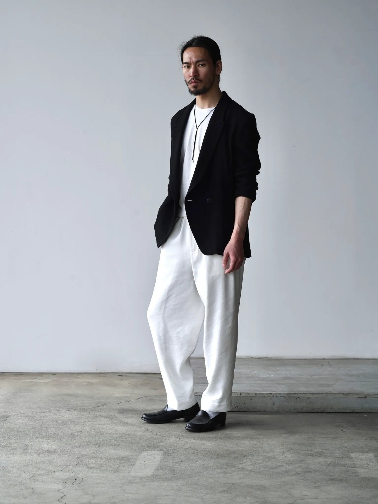 山内 | ビンテージシルクリネン・ワンカットイージーパンツ off white