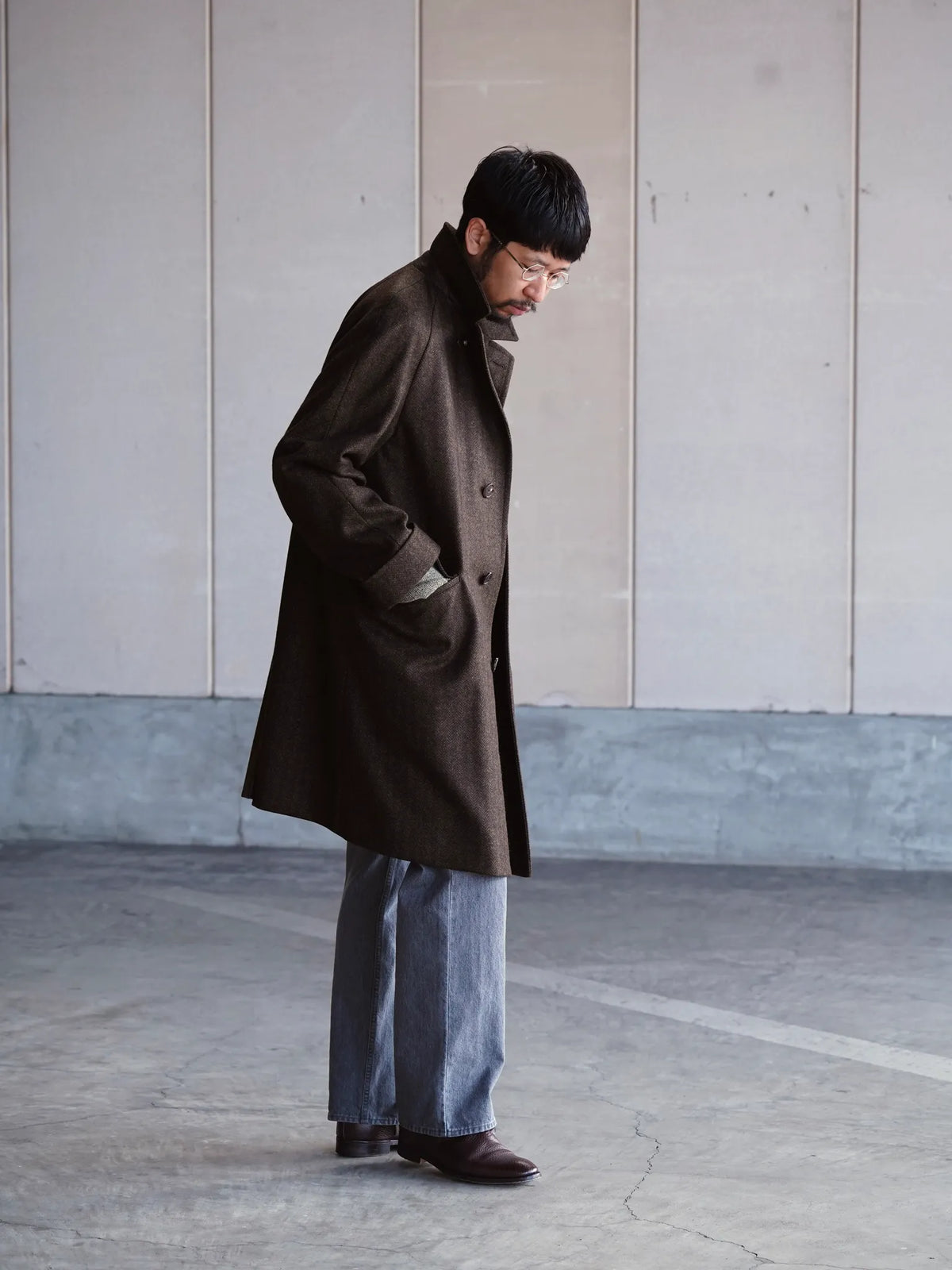 COHÉRENCE | CORB / CHEVRON TWEED JERSEY BROWN