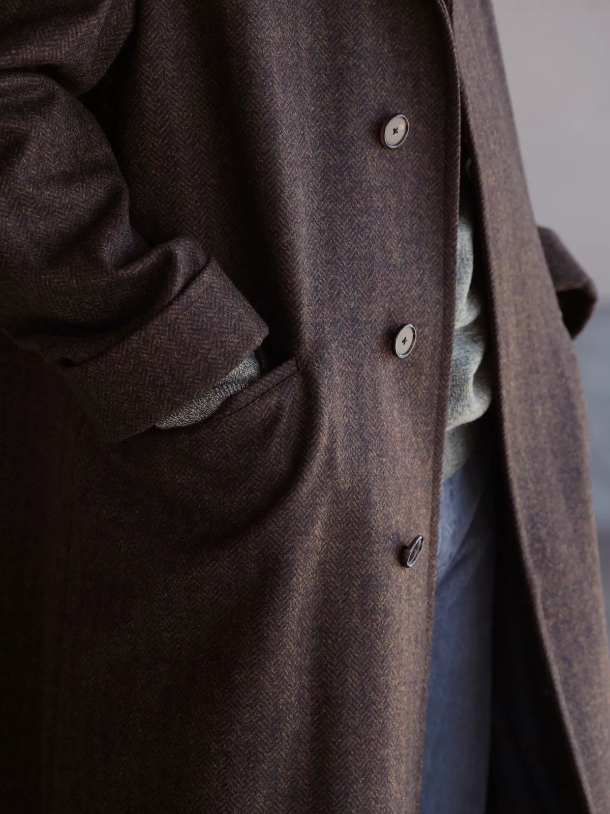COHÉRENCE | CORB / CHEVRON TWEED JERSEY BROWN