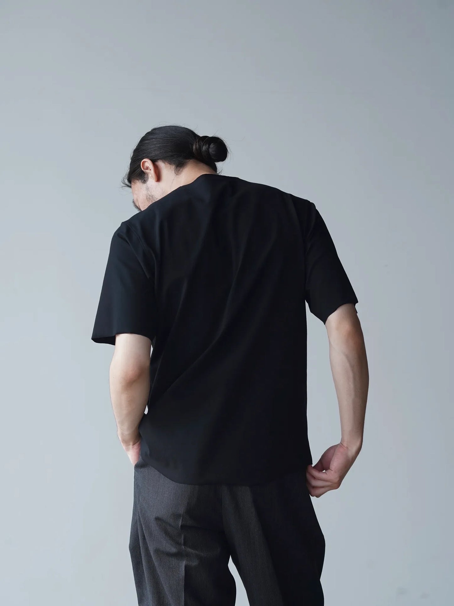 山内 | 強撚フリーカットポンチ・ショートスリーブTシャツ black
