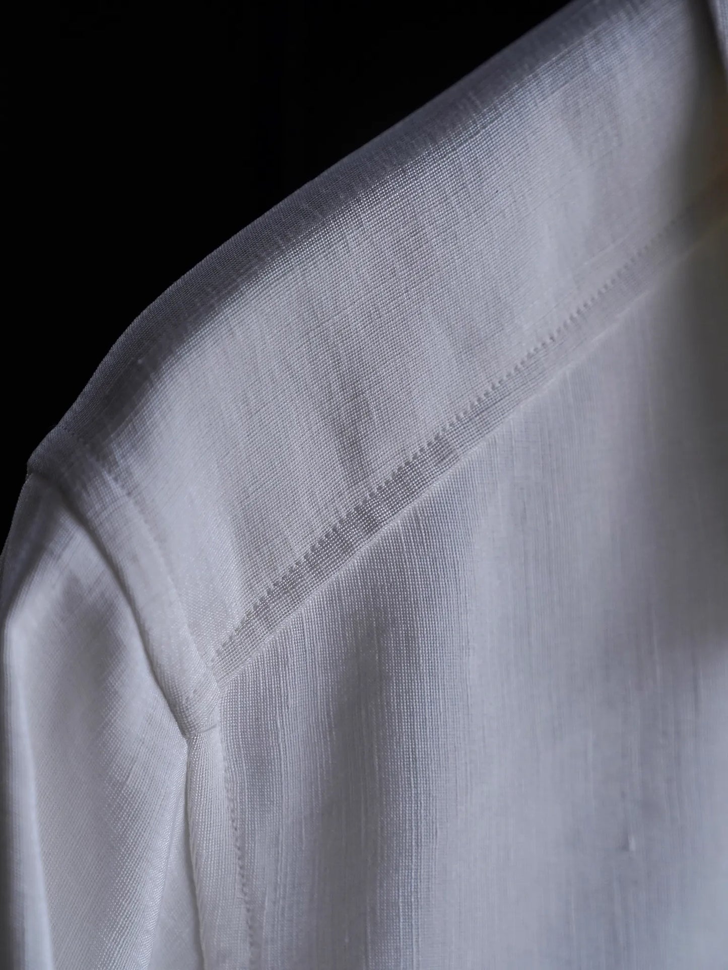 山内 | ビンテージシルクリネン・ダブルオープンカラーショートスリーブシャツ off white