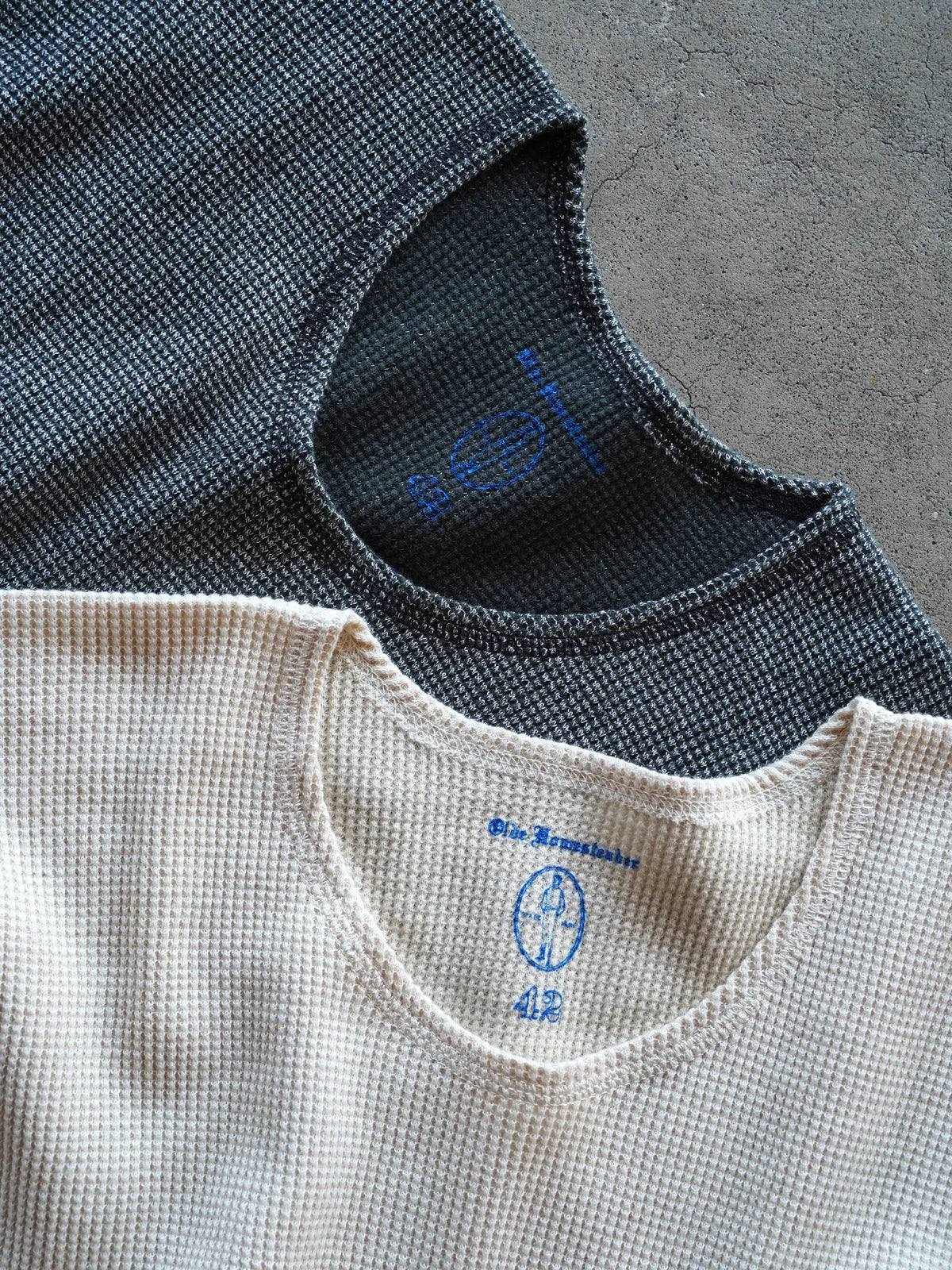 OLDE HOMESTEADER YOUTH | EXTRA SOFT THERMAL OVAL NECK LONG SLEEVE BLACK × ECRU