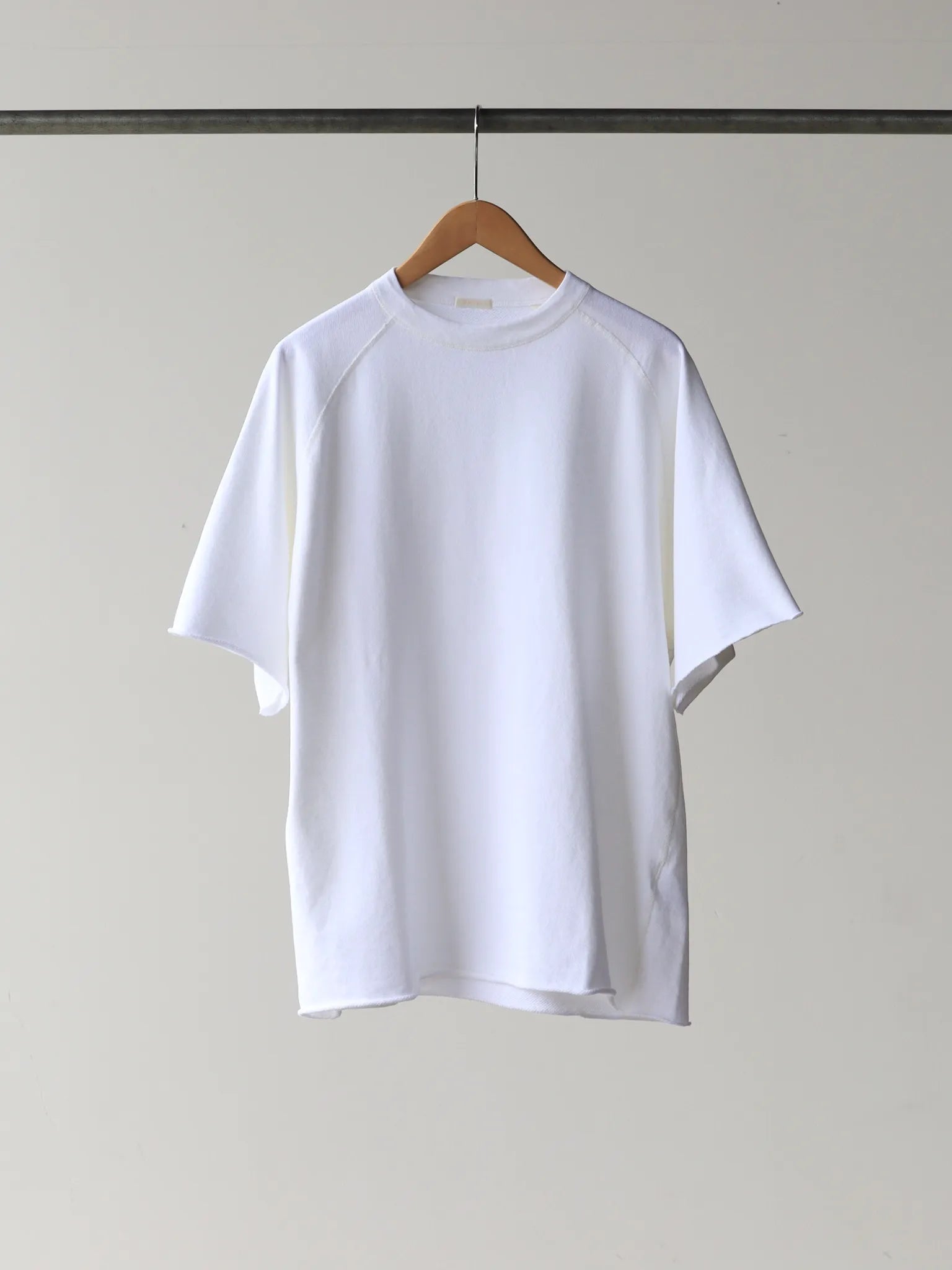 COMOLI LW Cotton French Terry Short Sleeve Crew WHITE