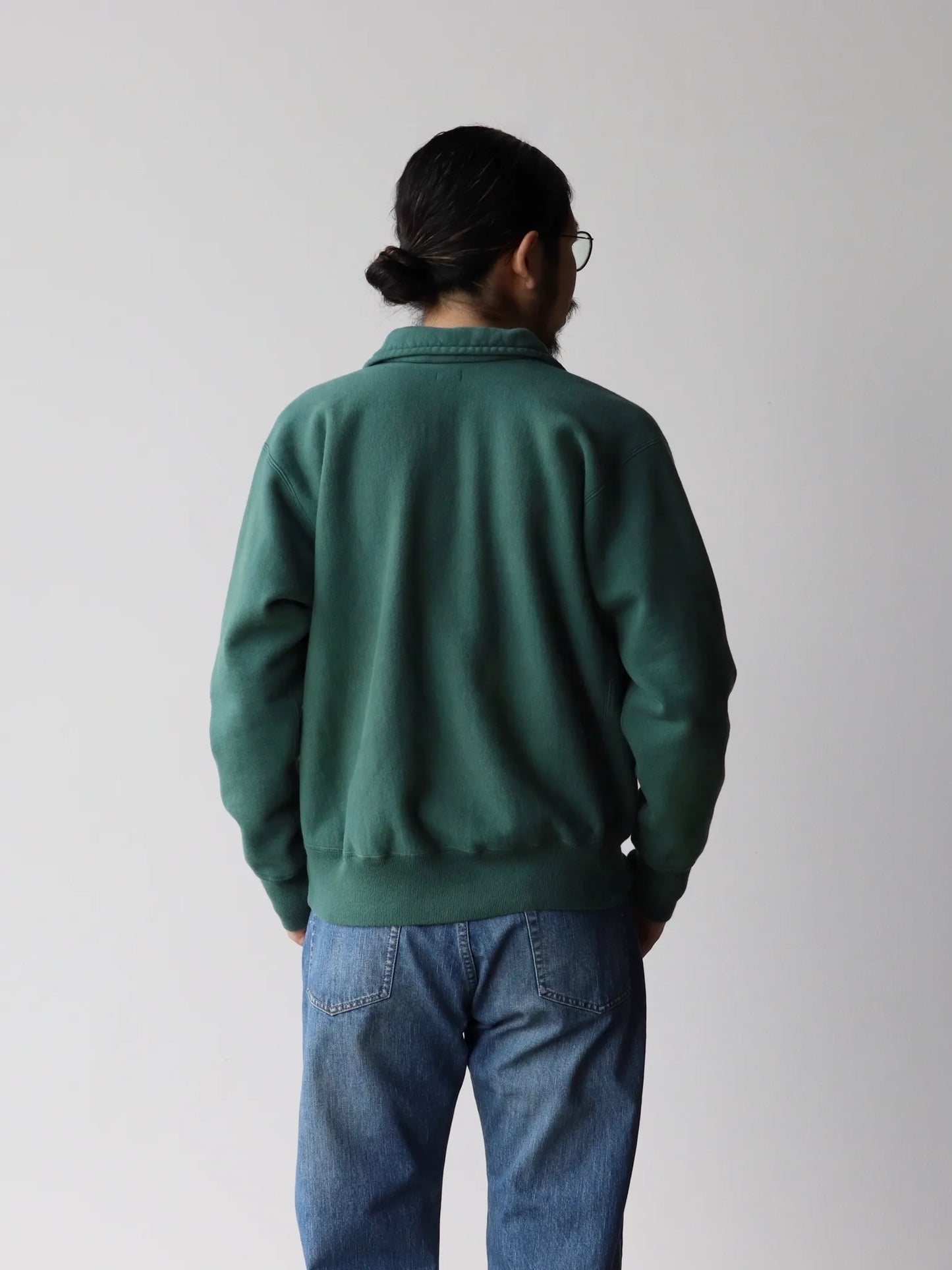 a-presse-vintage-half-zip-sweat-shirt-green-4