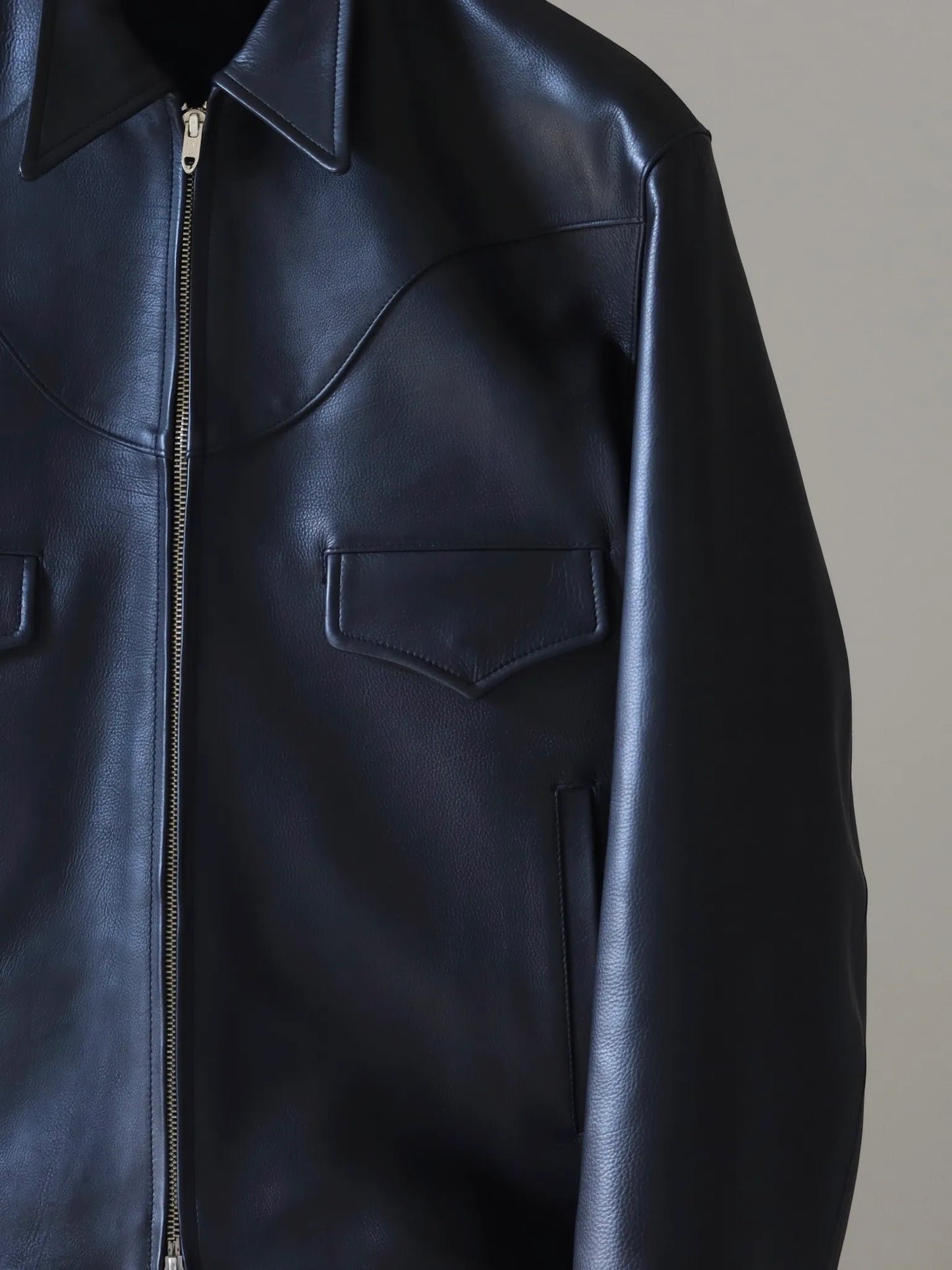 SARTO | CALF LEATHER ZIP JACKET BLACK