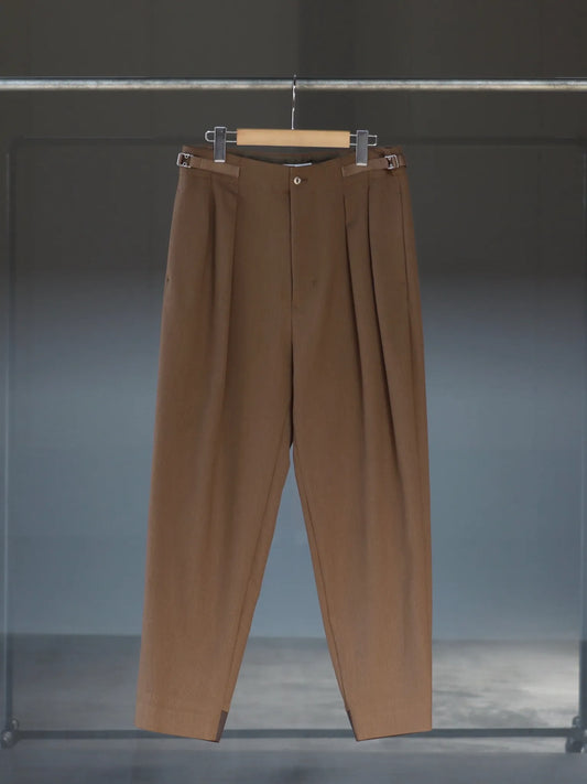 irenisa-two-tucks-tapered-trousers-brown-1