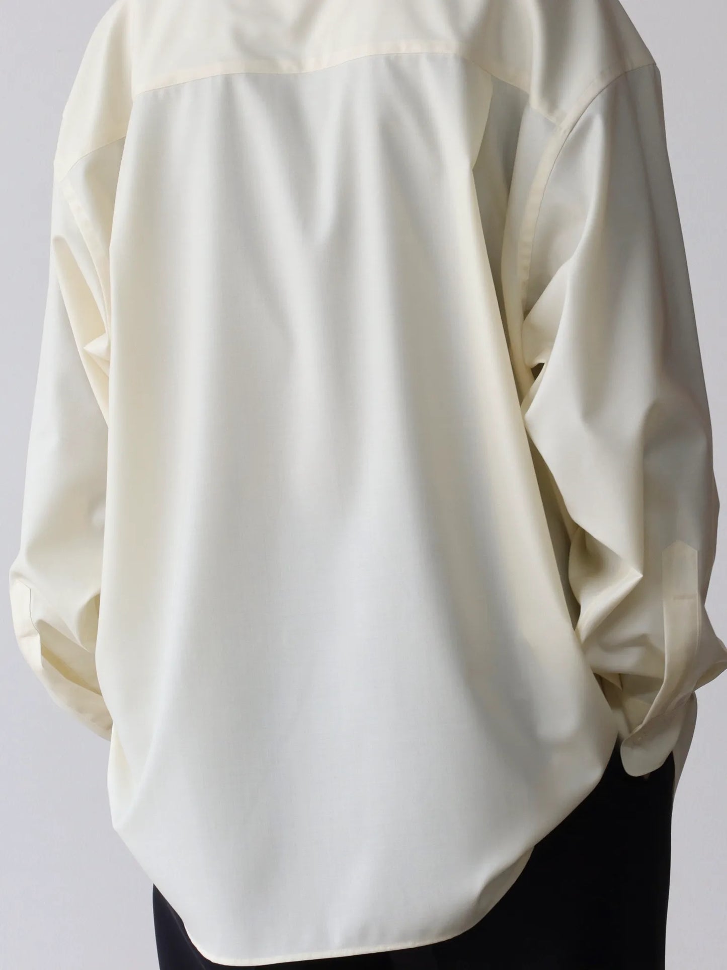 graphpaper-fine-wool-tropical-oversized-band-collar-shirt-kinariのコピー-5