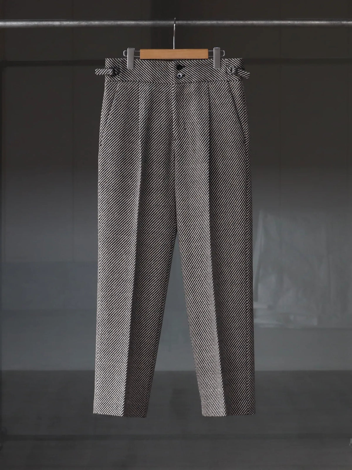 IRENISA ONE TUCK STRAIGHT TROUSERS BLACK MIX | CASANOVA&CO