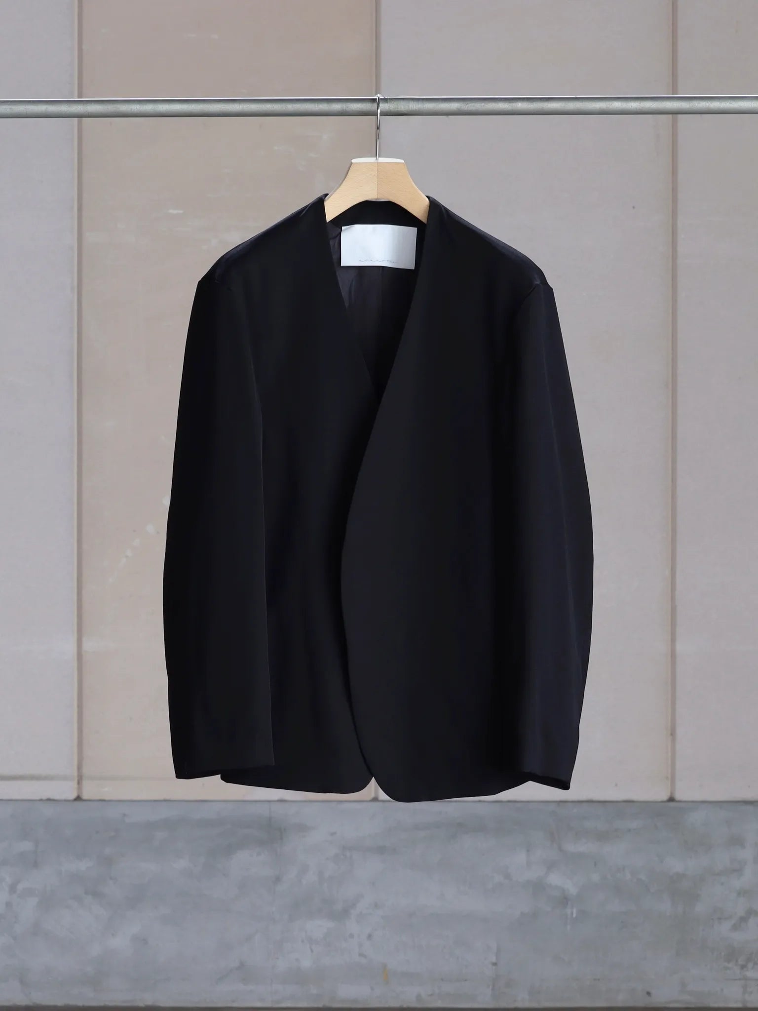 nonnotte Draping No Collar N Jacket Black | CASANOVA&CO