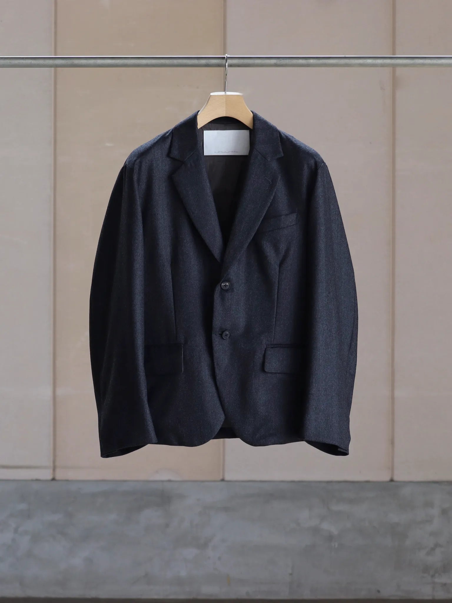 nonnotte Draping Tailored Jacket Charcoal Top | CASANOVA&CO