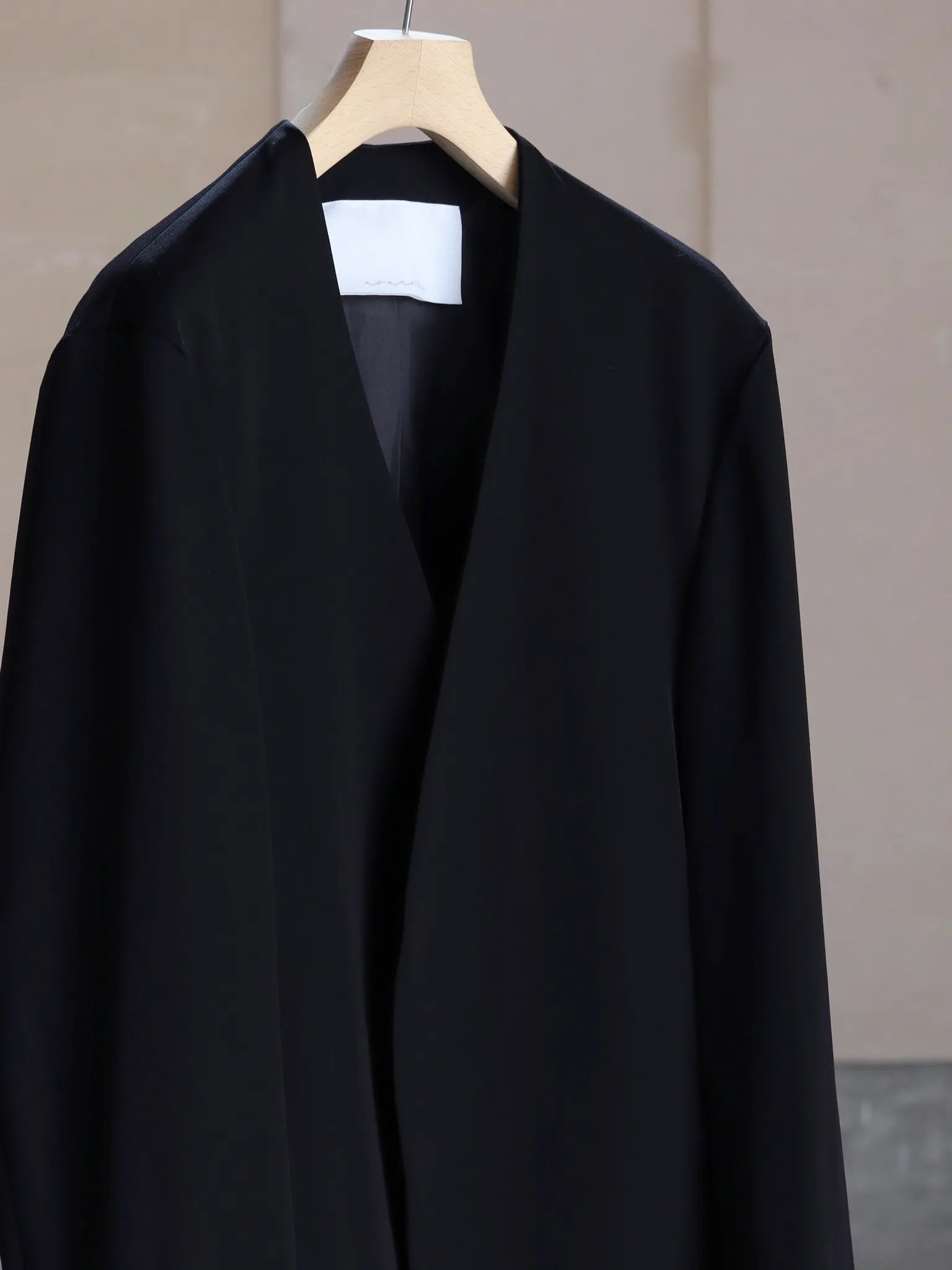 nonnotte Draping No Collar N Jacket Black | CASANOVA&CO nonnotte Draping No Collar N Jacket Black | CASANOVA&CO