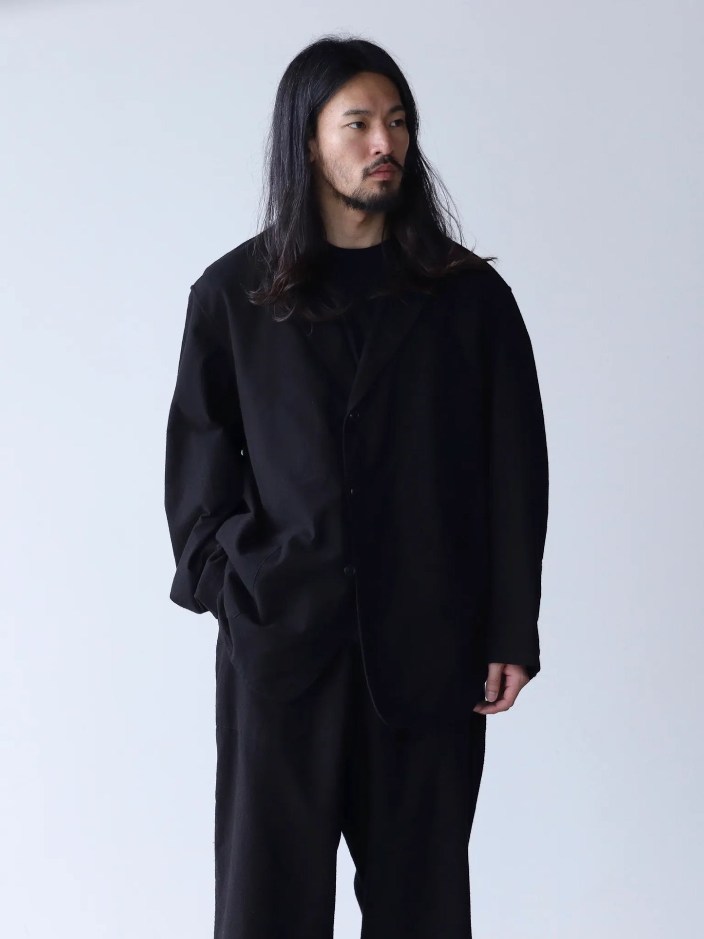 comoli-コットンネル-ジャケット-black-1