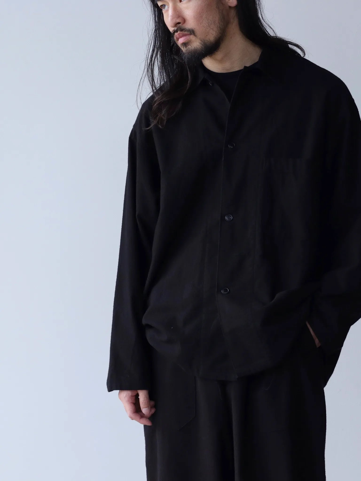COMOLI コットンネル シャツジャケット BLACK | CASANOVA&CO COMOLI コットンネル シャツジャケット BLACK | CASANOVA&CO
