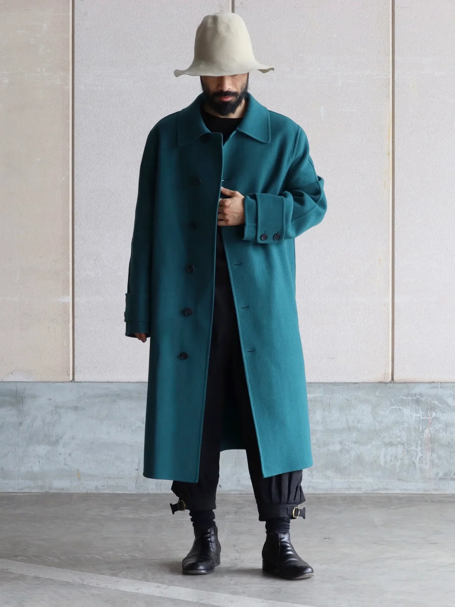 nonnotte SPLIT RAGLAN OVERCOAT BALSAM GREEN | CASANOVA&CO