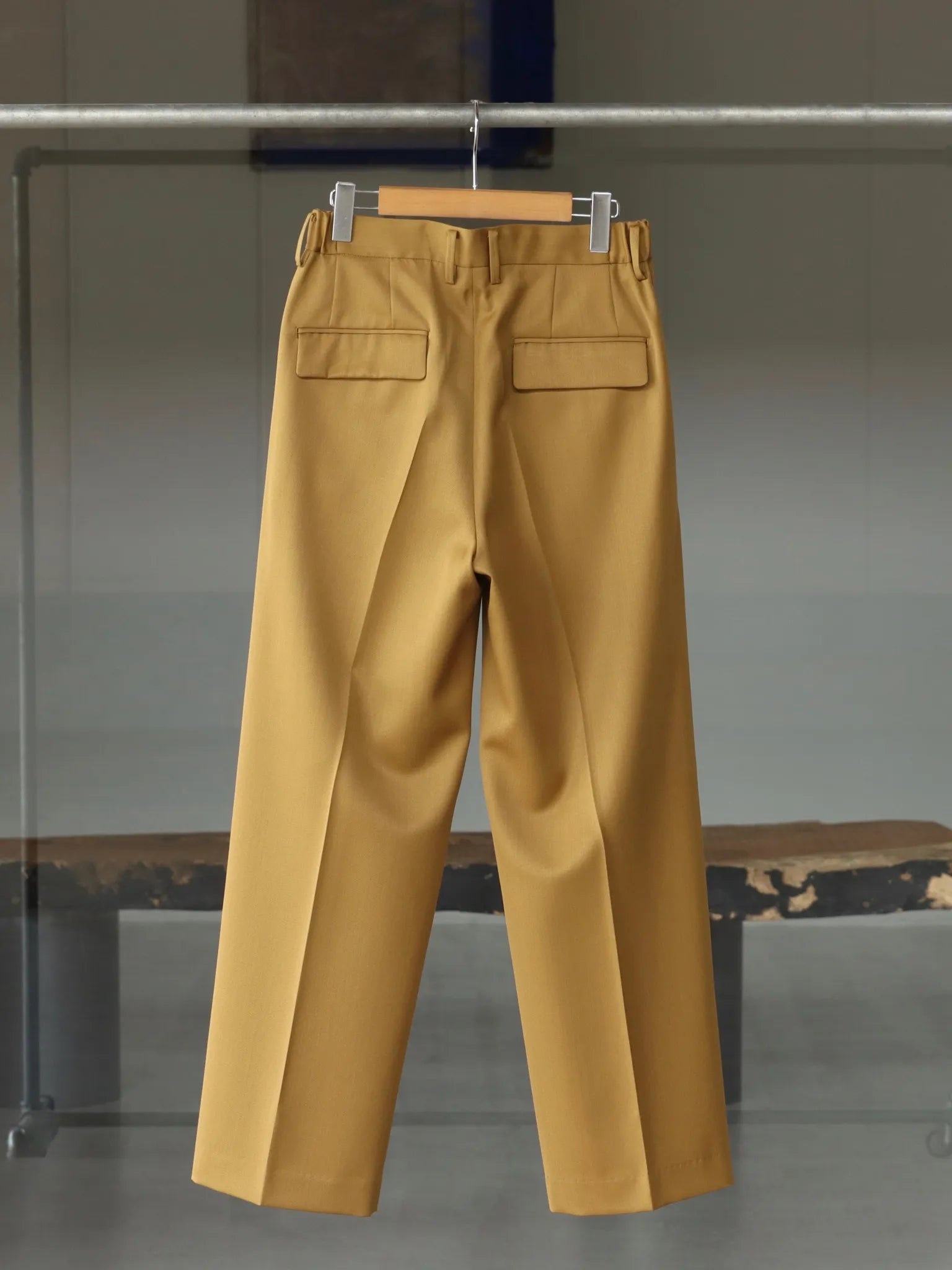 IRENISA | TWO TUCKS WIDE PANTS MUSTARD