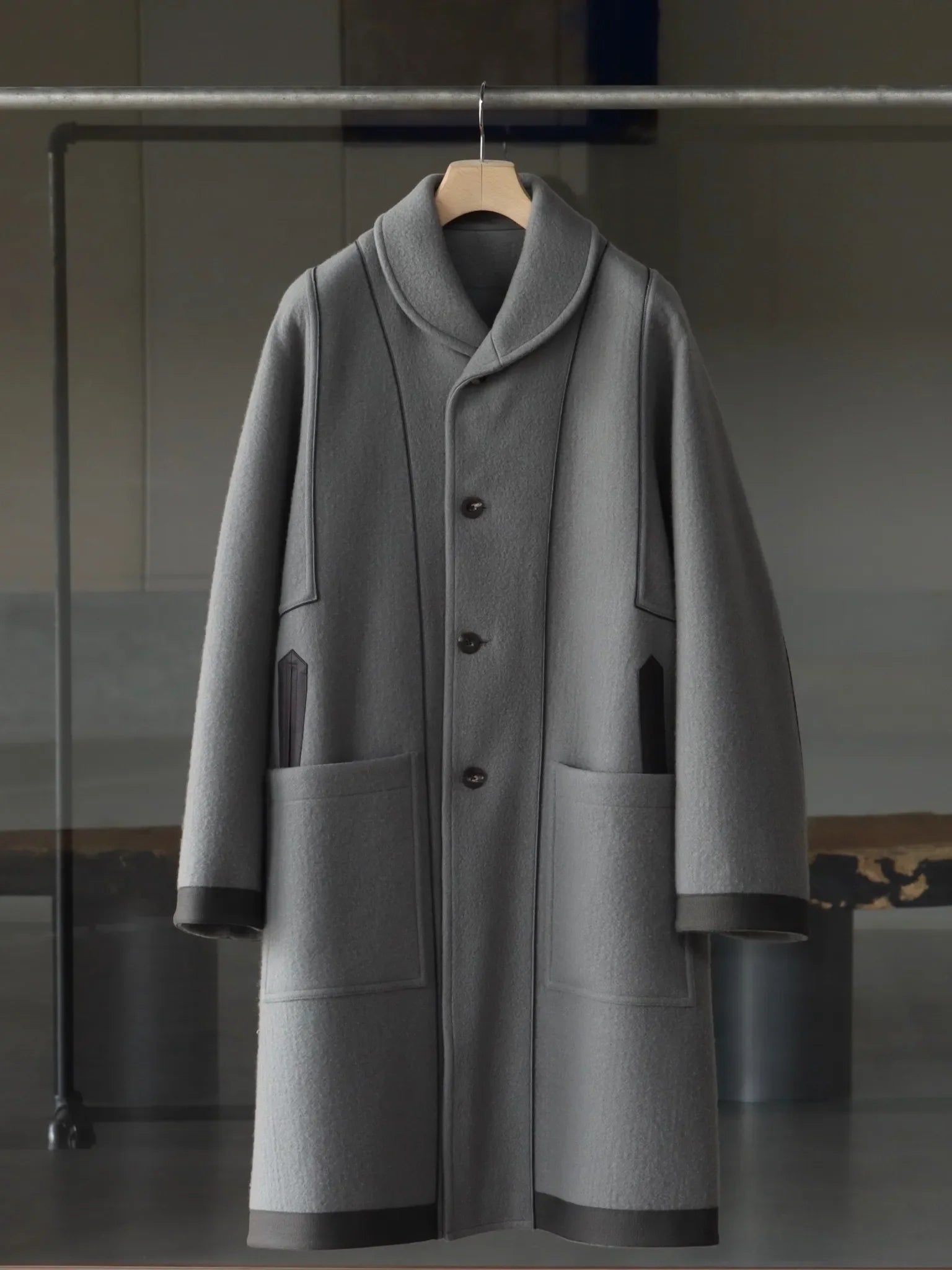 IRENISA REVERSIBLE SHAWL COLLAR COAT DASTY MINT | CASANOVA&CO