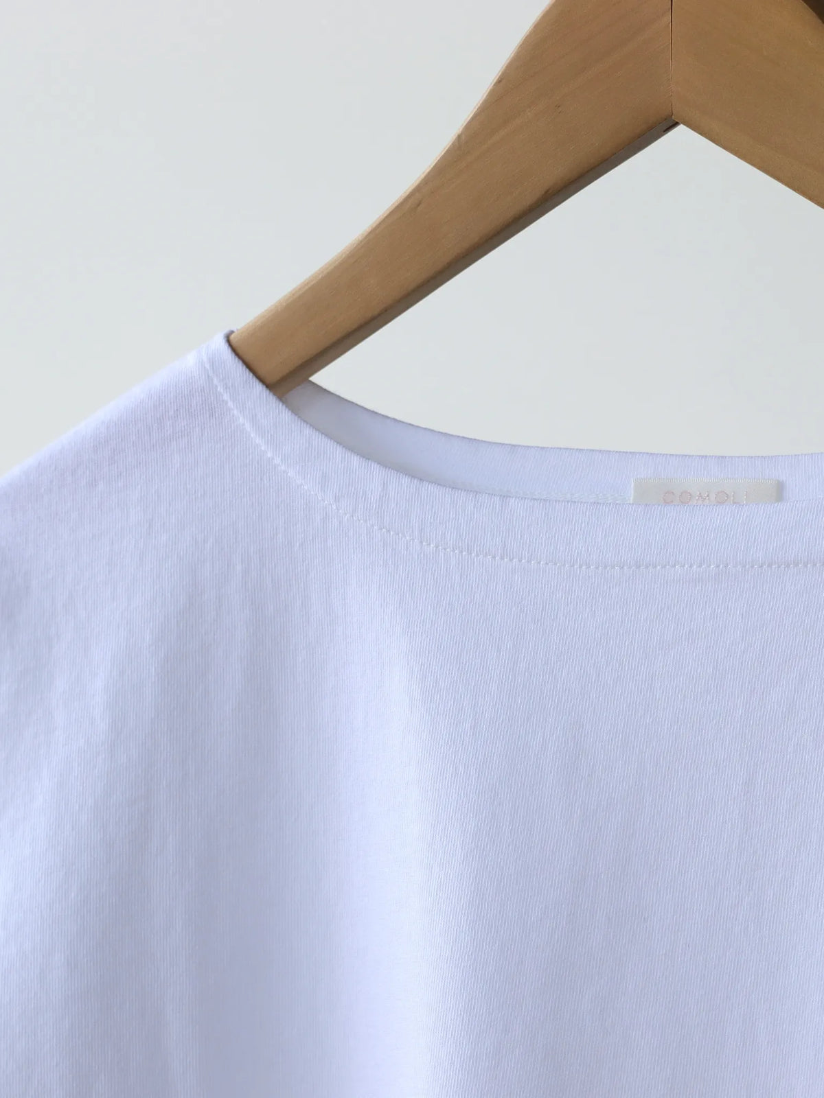 COMOLI コットンジャージ ボートネック WHITE | CASANOVA&CO COMOLI コットンジャージ ボートネック WHITE | CASANOVA&CO