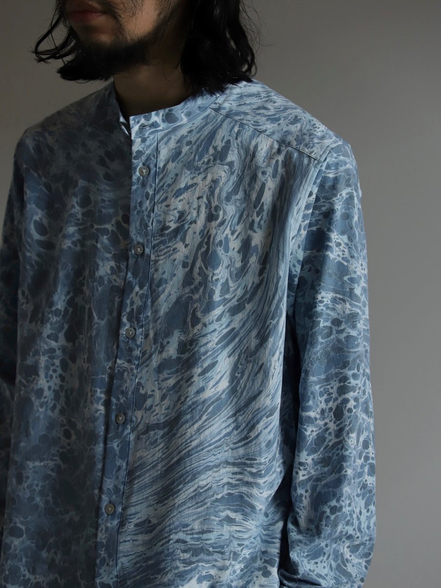 amachi. | Side Slit Shirt Marble