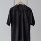 comoli-wool-silk-shortsleeve-opencollar-shirt-charcoal-1