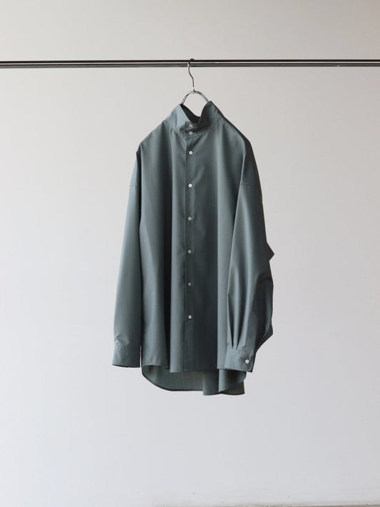 graphpaper-fine-wool-tropical-oversized-stand-collar-shirt-l-green-for-women-1